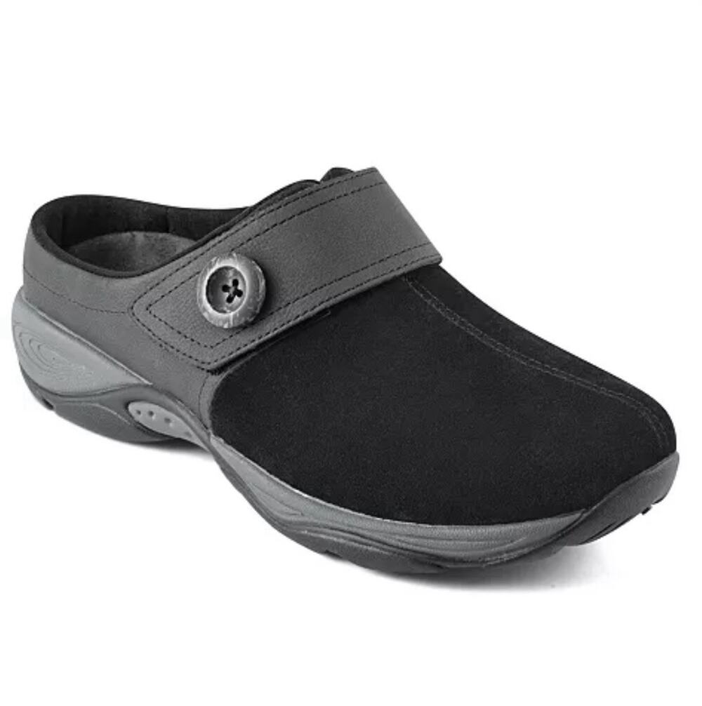 Easy Spirit Edline Mules Black Flats Casual E-EDLINE-001 Slip-On Womens 7M